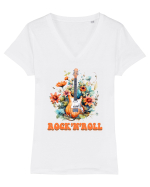 in stil retro chic - Rock and roll Tricou mânecă scurtă guler V Damă Evoker