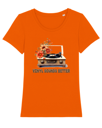 in stil retro chic - Vinyl sounds better Bright Orange