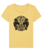 Meat is murder Tricou mânecă scurtă guler larg fitted Damă Expresser