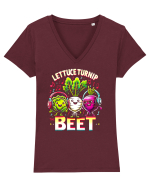 Turn up the beet Tricou mânecă scurtă guler V Damă Evoker