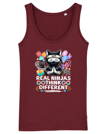 Copil Autist Pisica Ninja Burgundy