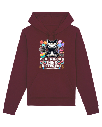 Copil Autist Pisica Ninja Burgundy