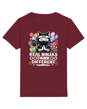 Copil Autist Pisica Ninja Burgundy