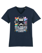 Copil Autist Pisica Ninja Tricou mânecă scurtă guler V Bărbat Presenter