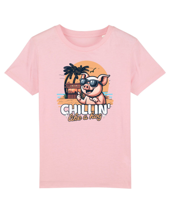 Doar Vibrații de Vară cu Porcul pe Plajă Cotton Pink