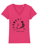 Modern Yoga - black Tricou mânecă scurtă guler V Damă Evoker