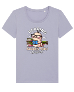 Vierme Drăguț Cititul Te Face Să Călătorești pentru Iubitorii de Cărți Tricou mânecă scurtă guler larg fitted Damă Expresser