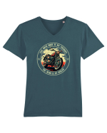 THE OPEN ROAD IS MY THERAPY, THE WIND IS MY HEALER Tricou mânecă scurtă guler V Bărbat Presenter