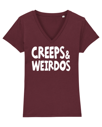 Creeps & Weirdos - white Burgundy