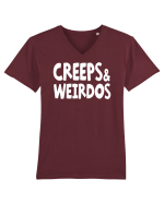 Creeps & Weirdos - white Tricou mânecă scurtă guler V Bărbat Presenter