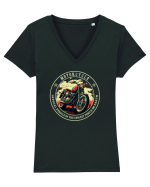 MOTORCYCLE -  OFFICIAL VEHICLE OF THE COOLEST PEOPLE  Tricou mânecă scurtă guler V Damă Evoker