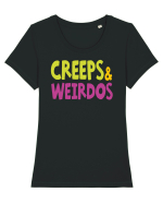 Creeps & Weirdos - color Tricou mânecă scurtă guler larg fitted Damă Expresser
