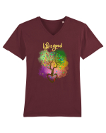 Copacul vieții/Tree of life/Dragoste/Culoare/Viata e frumoasa Tricou mânecă scurtă guler V Bărbat Presenter