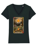 The Happy Camper Tricou mânecă scurtă guler V Damă Evoker