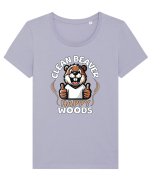Castor Amuzant Tricou mânecă scurtă guler larg fitted Damă Expresser