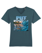 PUT DOWN YOUR PHONE & enjoy life Tricou mânecă scurtă guler V Bărbat Presenter