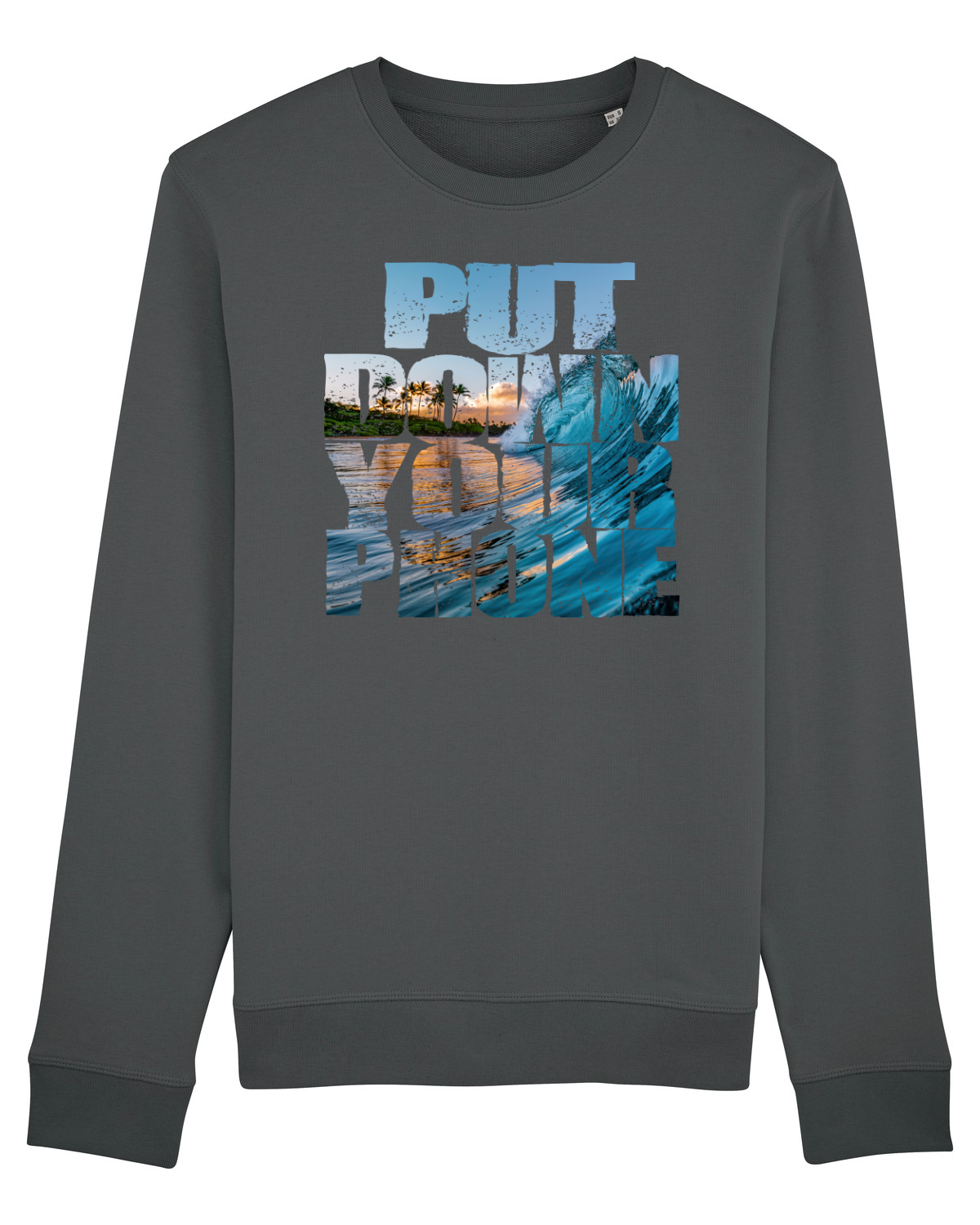 Bluză mânecă lungă Unisex Rise Anthracite