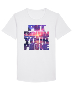 PUT DOWN YOUR PHONE & enjoy life 2 Tricou mânecă scurtă guler larg Bărbat Skater