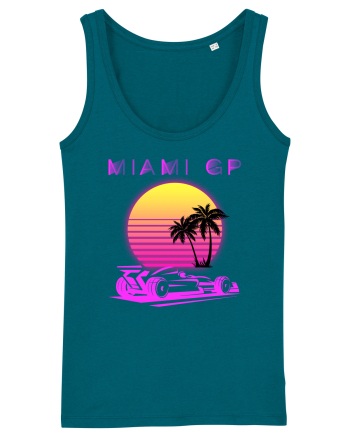 Formula 1 One USA Miami GP Grand Prix Vintage Retro Sunset Ocean Depth