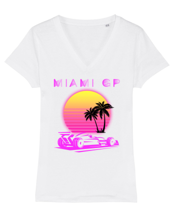 Formula 1 One USA Miami GP Grand Prix Vintage Retro Sunset White