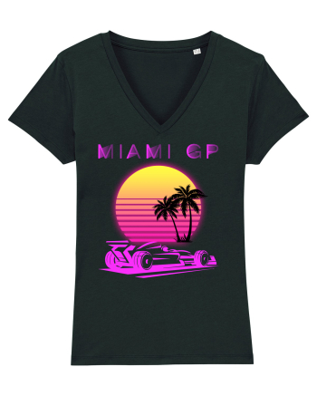 Formula 1 One USA Miami GP Grand Prix Vintage Retro Sunset Black