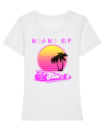 Formula 1 One USA Miami GP Grand Prix Vintage Retro Sunset White