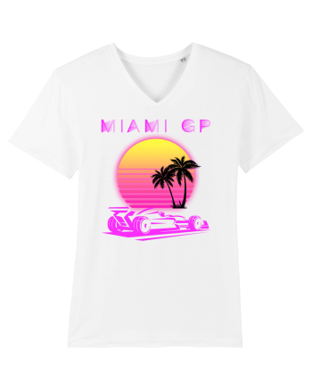 Formula 1 One USA Miami GP Grand Prix Vintage Retro Sunset White