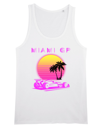 Formula 1 One USA Miami GP Grand Prix Vintage Retro Sunset White