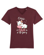 Bebeluș Llama Drăguț Dormind Tricou mânecă scurtă guler V Bărbat Presenter