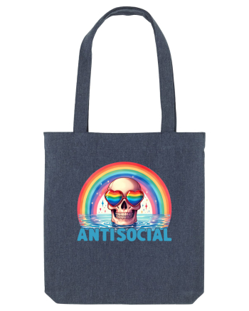 Antisocial Rainbow Skull Midnight Blue