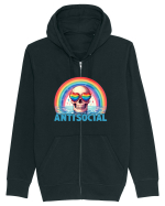 Antisocial Rainbow Skull Hanorac cu fermoar Unisex Connector