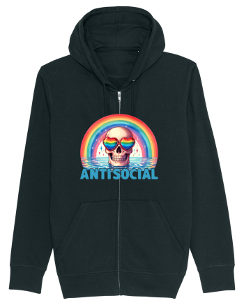 Antisocial Rainbow Skull Black