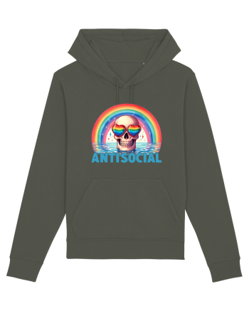 Antisocial Rainbow Skull Khaki