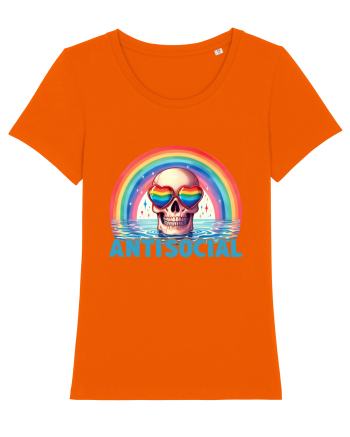 Antisocial Rainbow Skull Bright Orange
