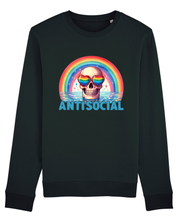Antisocial Rainbow Skull Black