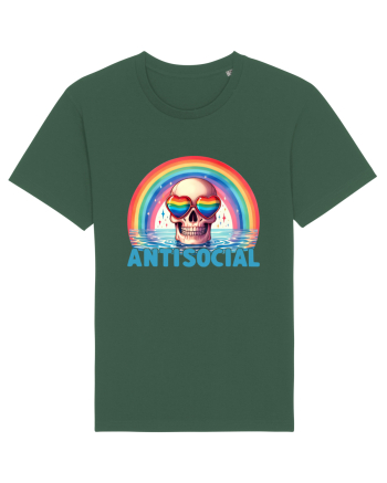 Antisocial Rainbow Skull Bottle Green