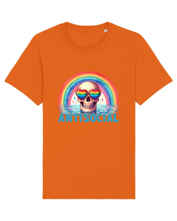 Antisocial Rainbow Skull Bright Orange