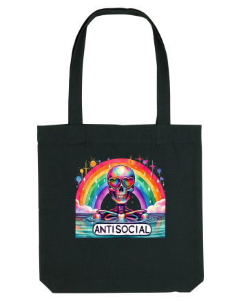 Antisocial Rainbow Skull Black