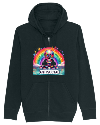 Antisocial Rainbow Skull Black