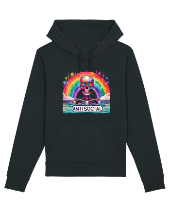 Antisocial Rainbow Skull Black