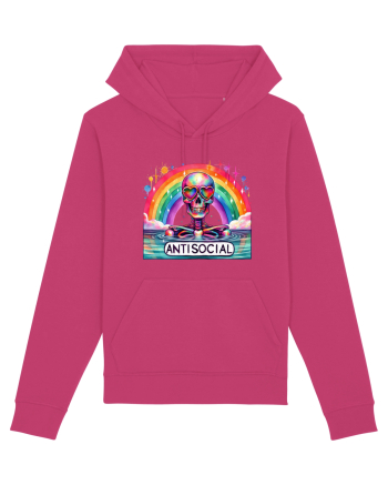 Antisocial Rainbow Skull Raspberry