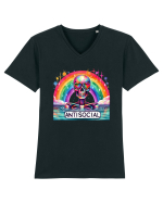 Antisocial Rainbow Skull Tricou mânecă scurtă guler V Bărbat Presenter