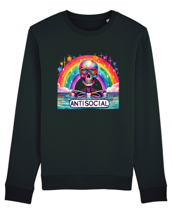 Antisocial Rainbow Skull Black
