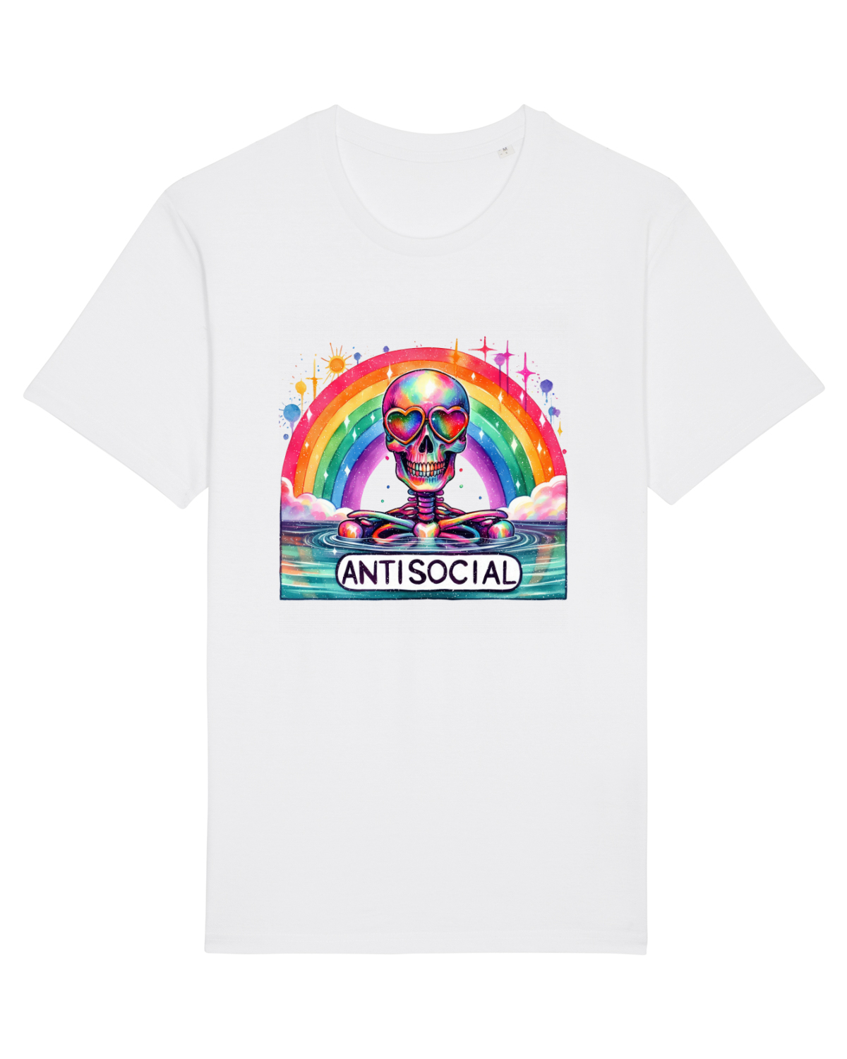 Tricou mânecă scurtă Unisex Rocker White