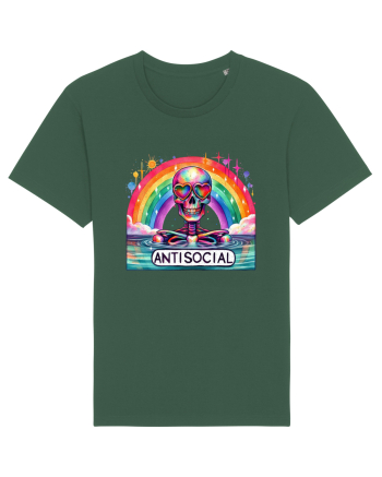 Antisocial Rainbow Skull Bottle Green