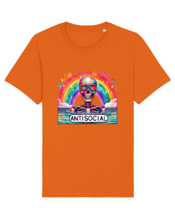 Antisocial Rainbow Skull Bright Orange
