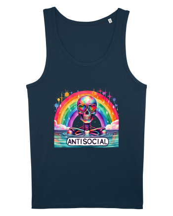 Antisocial Rainbow Skull Navy