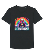 Antisocial Rainbow Skull Tricou mânecă scurtă guler larg Bărbat Skater