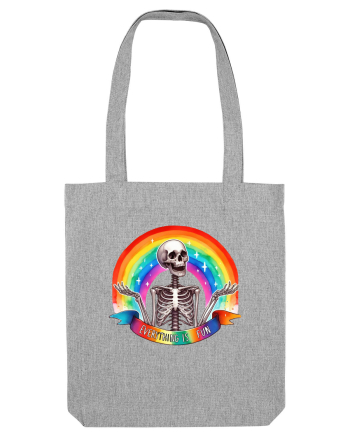 Antisocial Rainbow Skull Heather Grey