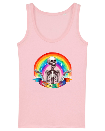 Antisocial Rainbow Skull Cotton Pink
